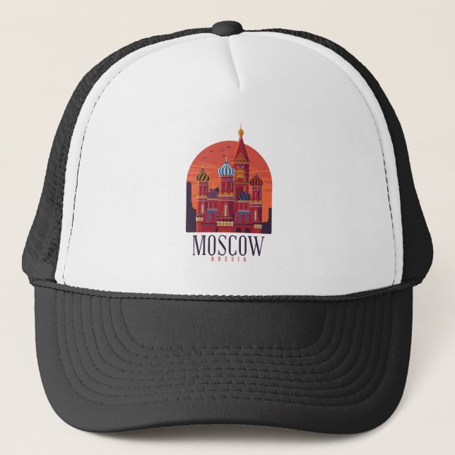 Moskau Russland Kreml Skyline Truckerkappe (Vorderseite)