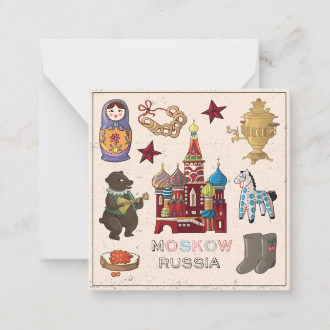 Moskau, Russland Mitteilungskarte (Vorderseite)
