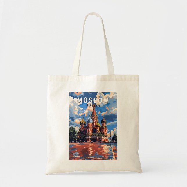 Moskau Russland Reisekunst Vintag Tragetasche (Vorne)