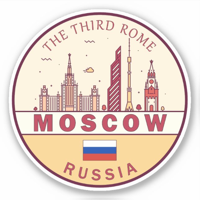 Moskau Russland Skyline Emblem Aufkleber (Vorderseite)