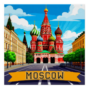 🧲 Moskau Russland Stadt Erinnerung Poster