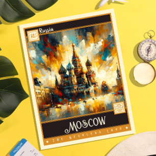 Moskau, Russland Vintage-Gemälde Postkarte