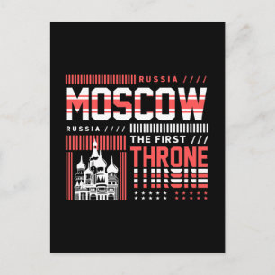Moskau Russland Wahrzeichen Typografie Reise Postkarte
