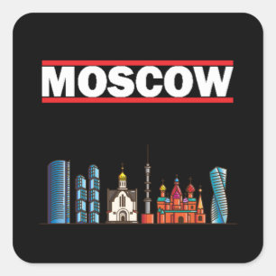 Moskau - Russlands atemberaubende Hauptstadt - Vin Quadratischer Aufkleber