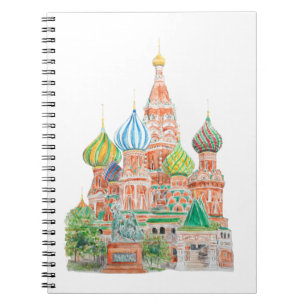 Moskau Saint Basil's Kathedrale Wasserfarbe auf de Notizblock