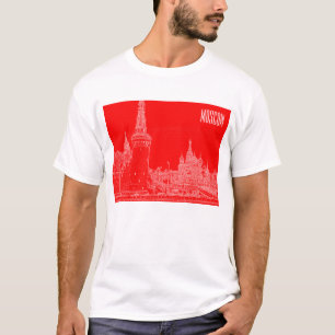 Moskau St Basil's Cathedral Roter Platz Sketch T-Shirt