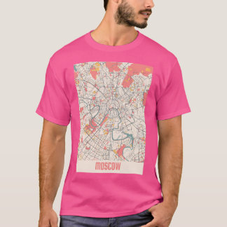 Moskau-Stadtplan Kreide Retro-Stadtplan Poster T-Shirt