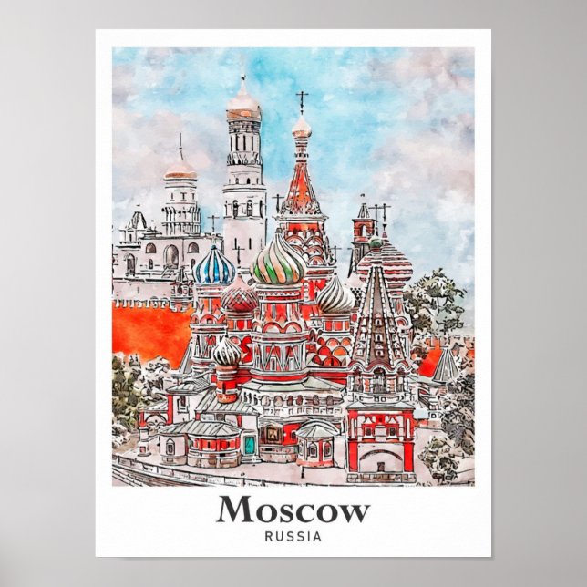 Moskauer Architekturskizze Poster (Vorne)
