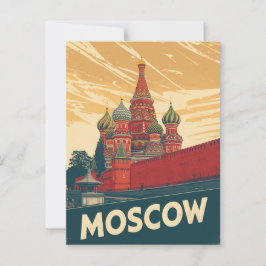 Moskauer Kathedrale Retro Postkarte