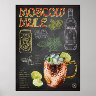 Moskauer Maultier Rezept Tafelbar Cocktail Bar Kun Poster