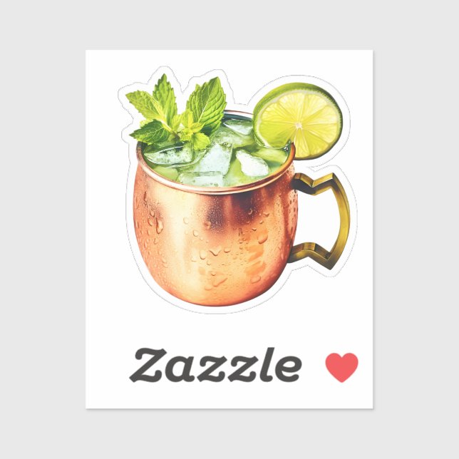 Moskauer Mule mit Limon Aufkleber (Blatt)