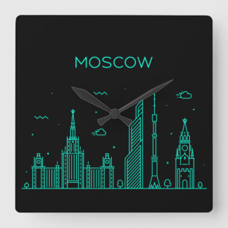 Moskauer Skyline Quadratische Wanduhr