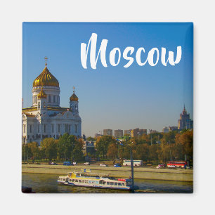 Moskauer Stadt Moskva Fluss Kathedrale Architektur Magnet