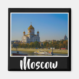 Moskauer Stadt Moskva Fluss Kathedrale Architektur Magnet