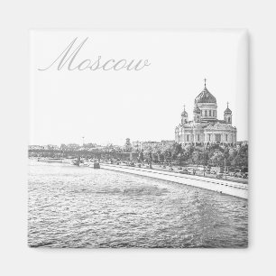 Moskauer Stadt Moskva Fluss Kathedrale Architektur Magnet