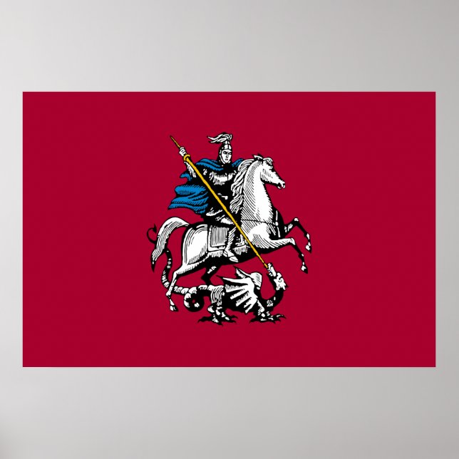 Moskauer Stadt Russland Flaggensymbol des heiligen Poster (Vorne)