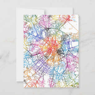 Moskauer Stadtplan Postkarte