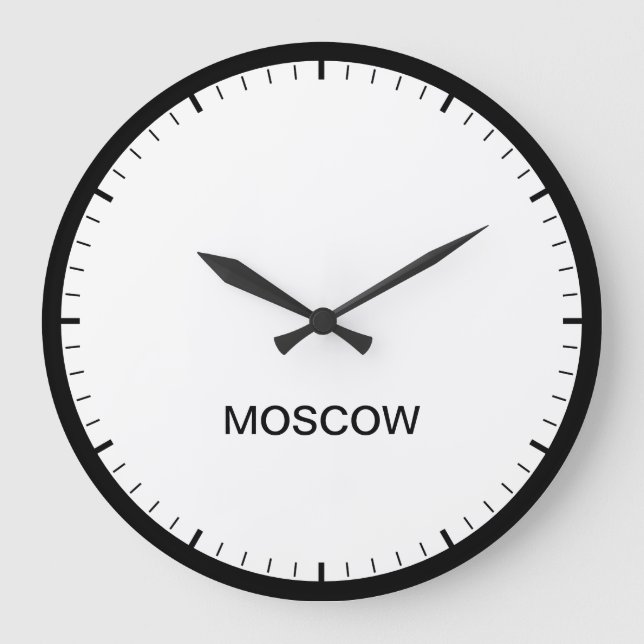 Moskauer Zeitzone Newsroom-Uhr Große Wanduhr (Vorderseite)