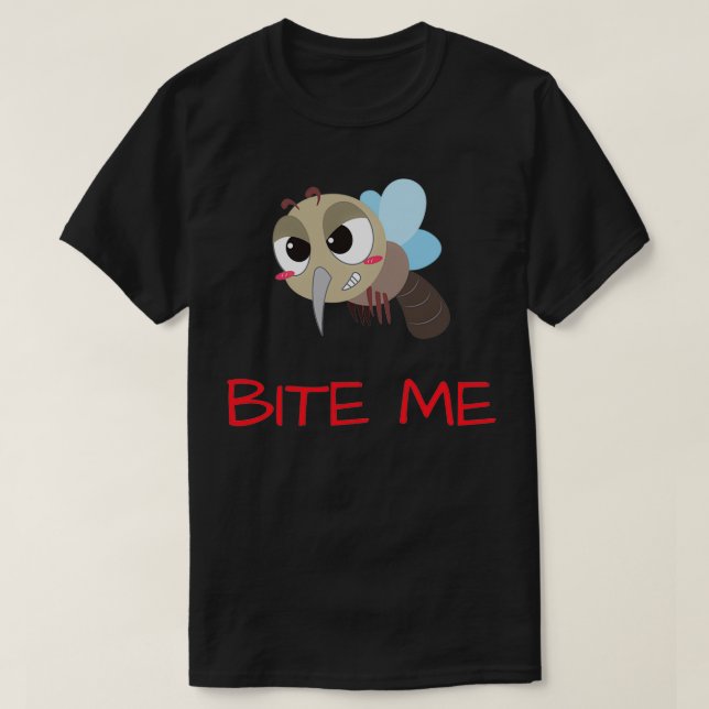 Moskito BITE ME Moskito Funny Moskito Memos Spaß T-Shirt (Design vorne)