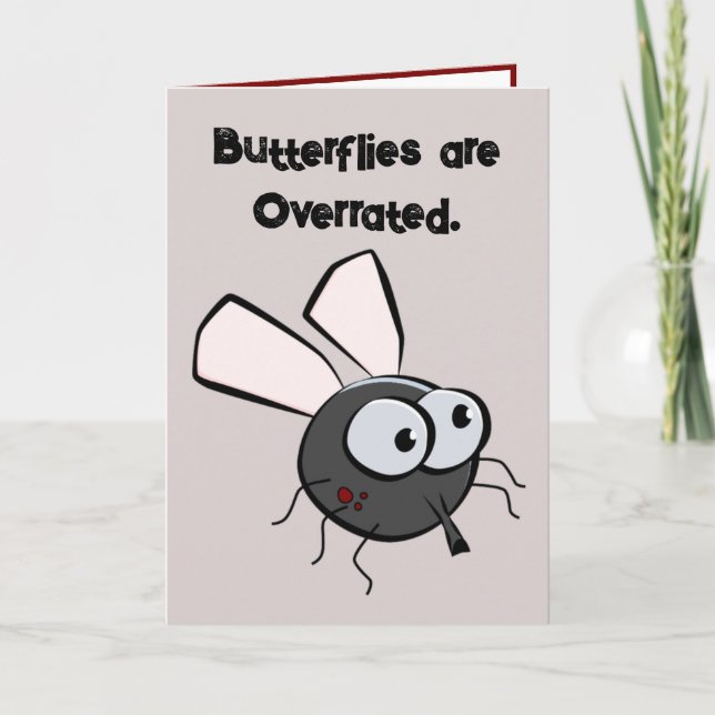 Moskito glaubt, er sei Niedlicher Funny Bug Cartoo Einladung (Vorderseite)
