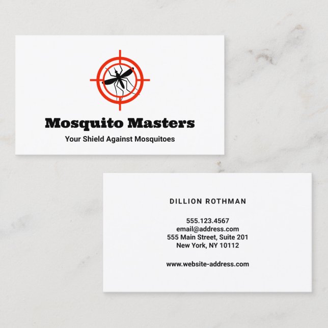 Moskito Pest-Kontrolle-Ziellogo Visitenkarte (Vorne/Hinten)