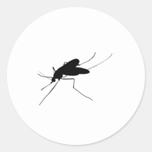 Moskito-Silhouette-Belästigungsinsekt/Wanzenplage Runder Aufkleber