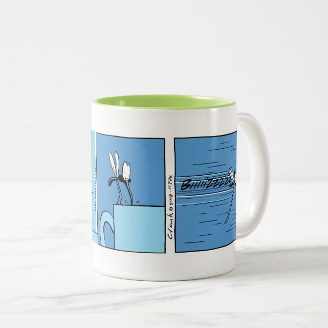 Moskito Trinken Kaffee Cartoon Tasse (VorderseiteRechts)