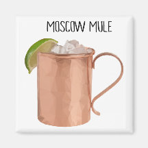 Moskova Mule Cuivre Mug Vodka Lime Cocktail Magnet