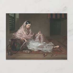 Moslemische Dame Reclining By Francesco Renaldi Postkarte