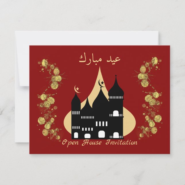 Moslemische Feiern Einladung im Open House (Vorderseite)