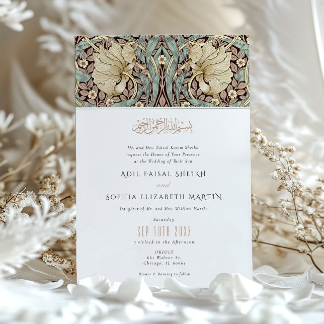Moslemische Hochzeit im Pimnel Floral Art Nouveau Einladung (Von Creator hochgeladen)