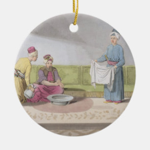 Moslemisches darstellendes seine Waschungen, Keramik Ornament