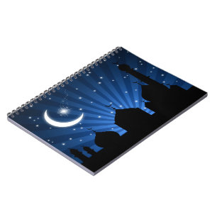 Mosque Silhouette Blue Night - Notebook Notizblock
