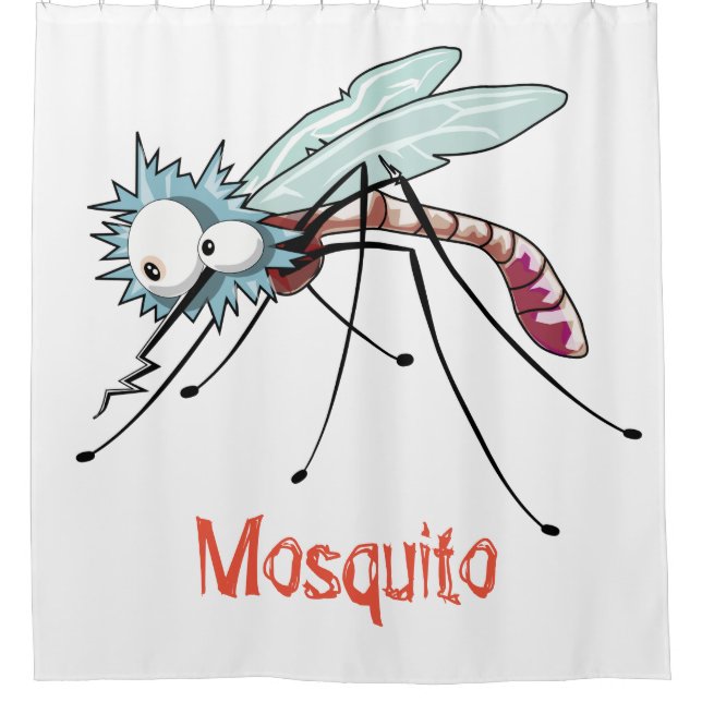 Mosquito cartoon duschvorhang (Vorderseite)