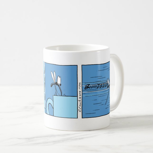 Mosquito Coffee Joke Cartoon Kaffeetasse (VorderseiteRechts)