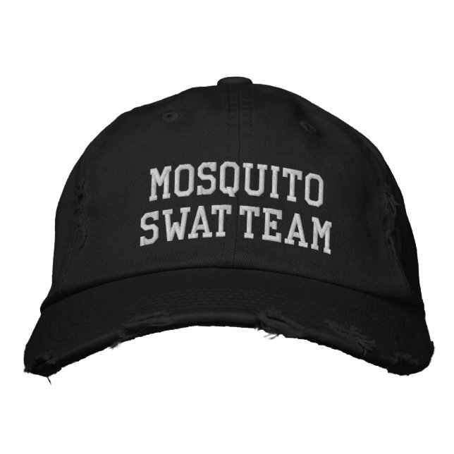 MOSQUITO SWAT TEAM HAT [schwarz] Bestickte Kappe (Vorderseite)