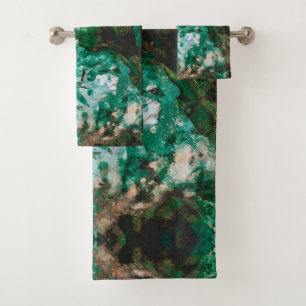 Moss Agate Green Crystal Geode Abstract