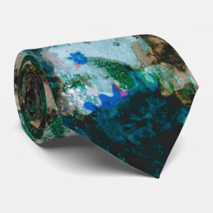 Moss Agate Green Crystal Geode Abstrakt Krawatte