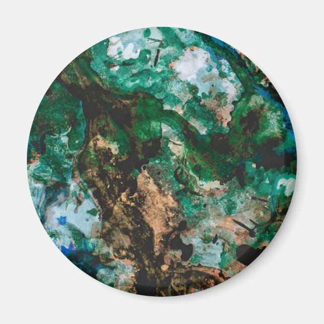 Moss Agate Green Crystal Geode Abstrakt Magnet (Vorne)
