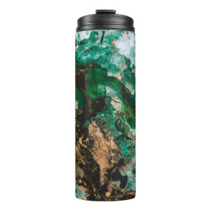 Moss Agate Green Crystal Geode Abstrakt Thermosbecher
