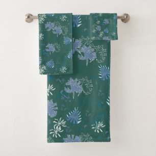 Moss botanique Imprimer en bleu, vert, turquoise C