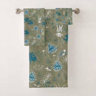 Moss botanique Imprimer en vert turquoise et vert 