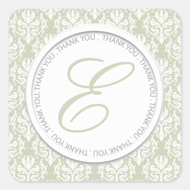 Moss Damask Gastgeschenk Stickers (Vorderseite)