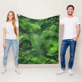 "Moss Garden" Realistisch und Abstrakt grün Fleecedecke