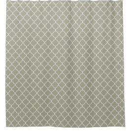 Moss Grau marokkanisches Quatrefolienmuster Duschvorhang