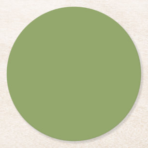 Moss Green Accent Background Color Anpassen Runder Pappuntersetzer