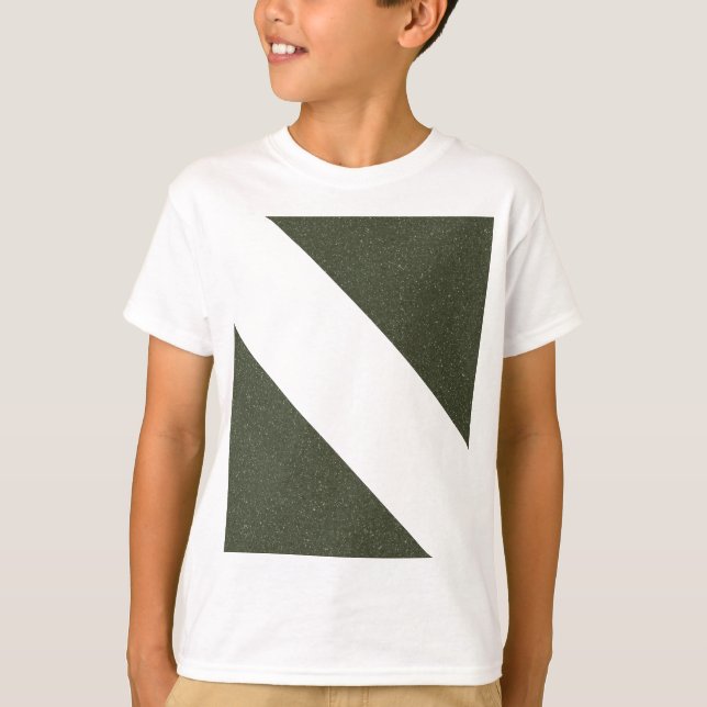 Moss Green Bold Diagonal Kids T-Shirt (Vorderseite)