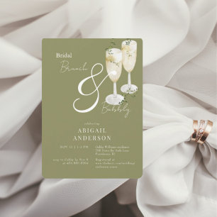 Moss Green Bridal Brunch & Bubbly Dusche Einladung