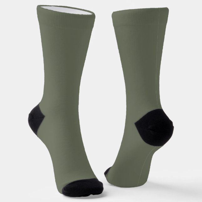 Moss Green Crew Socks - Anpassbare Pair Socken (Gewinkelt)