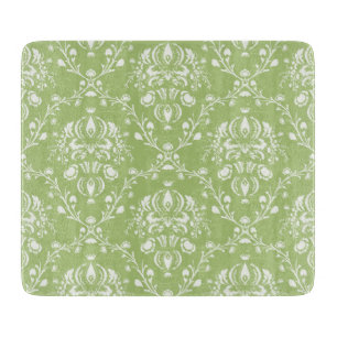 Moss Green Damask Schneidebrett